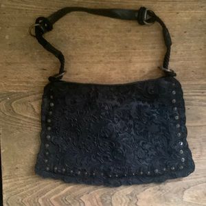 Black embroidered Olsen Europe purse